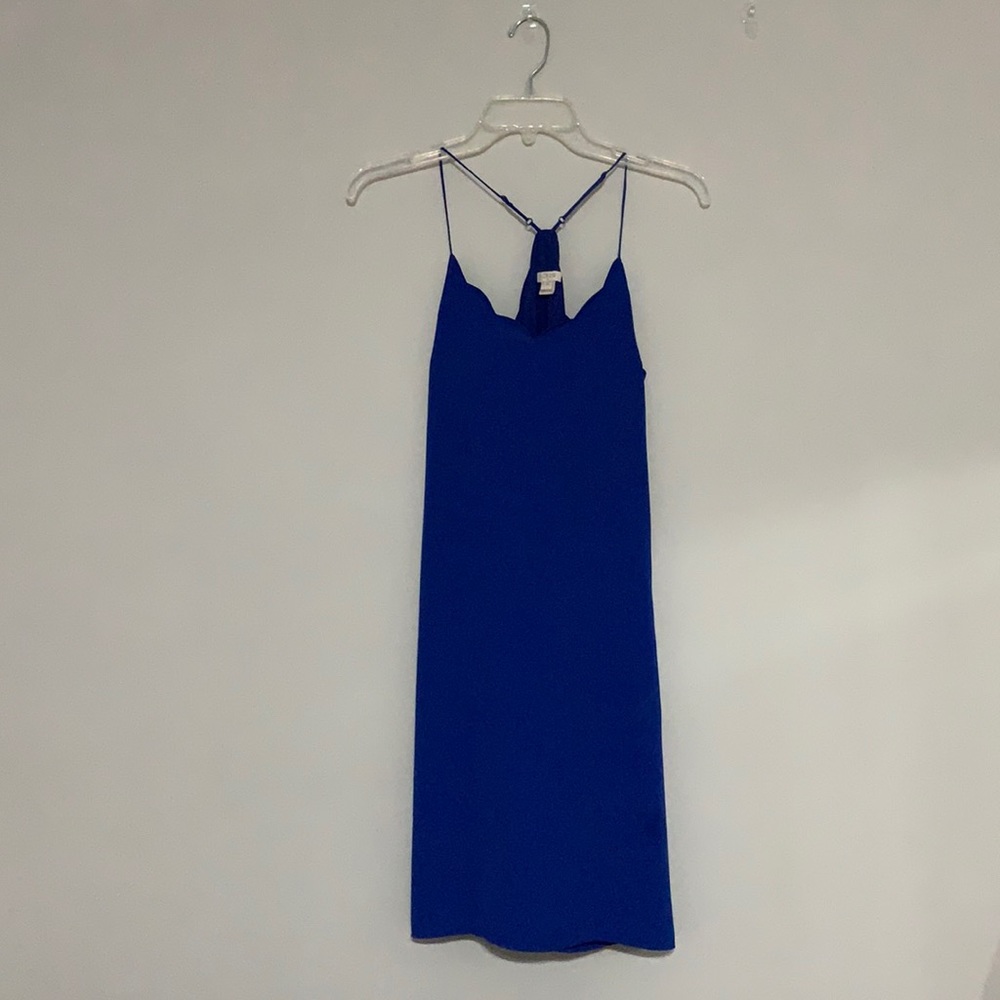 J.Crew Blue dress with Scallop neckline detail